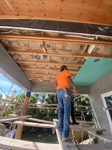 Framing and insulation work in progress